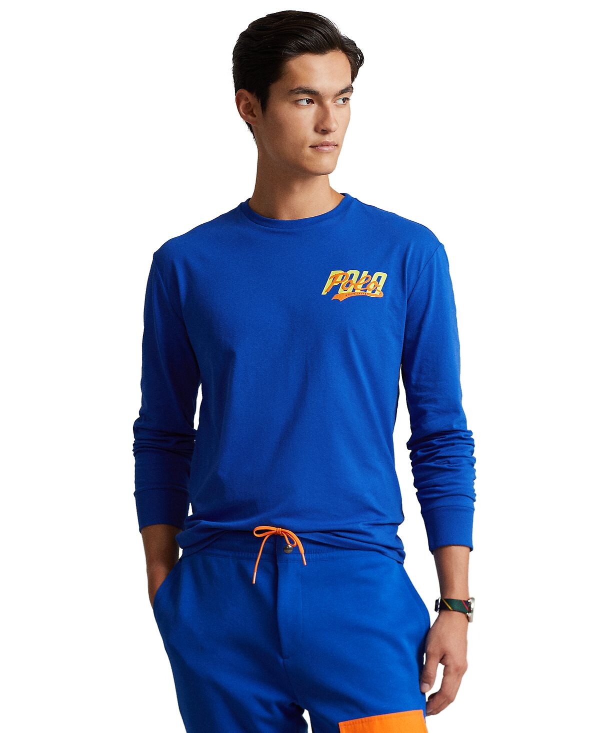 

Мужская классическая футболка из джерси с логотипом Polo Ralph Lauren, мульти, Синий