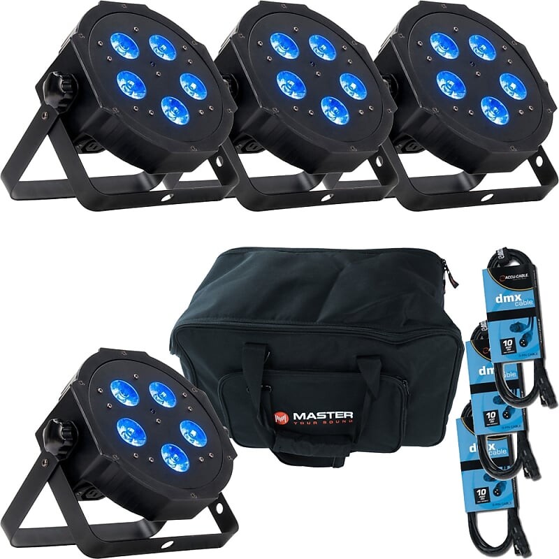 

ADJ American DJ Mega Hex LED Par с RGBAW+UV x 4 + сумка + кабели MEG600-4PK-BAG