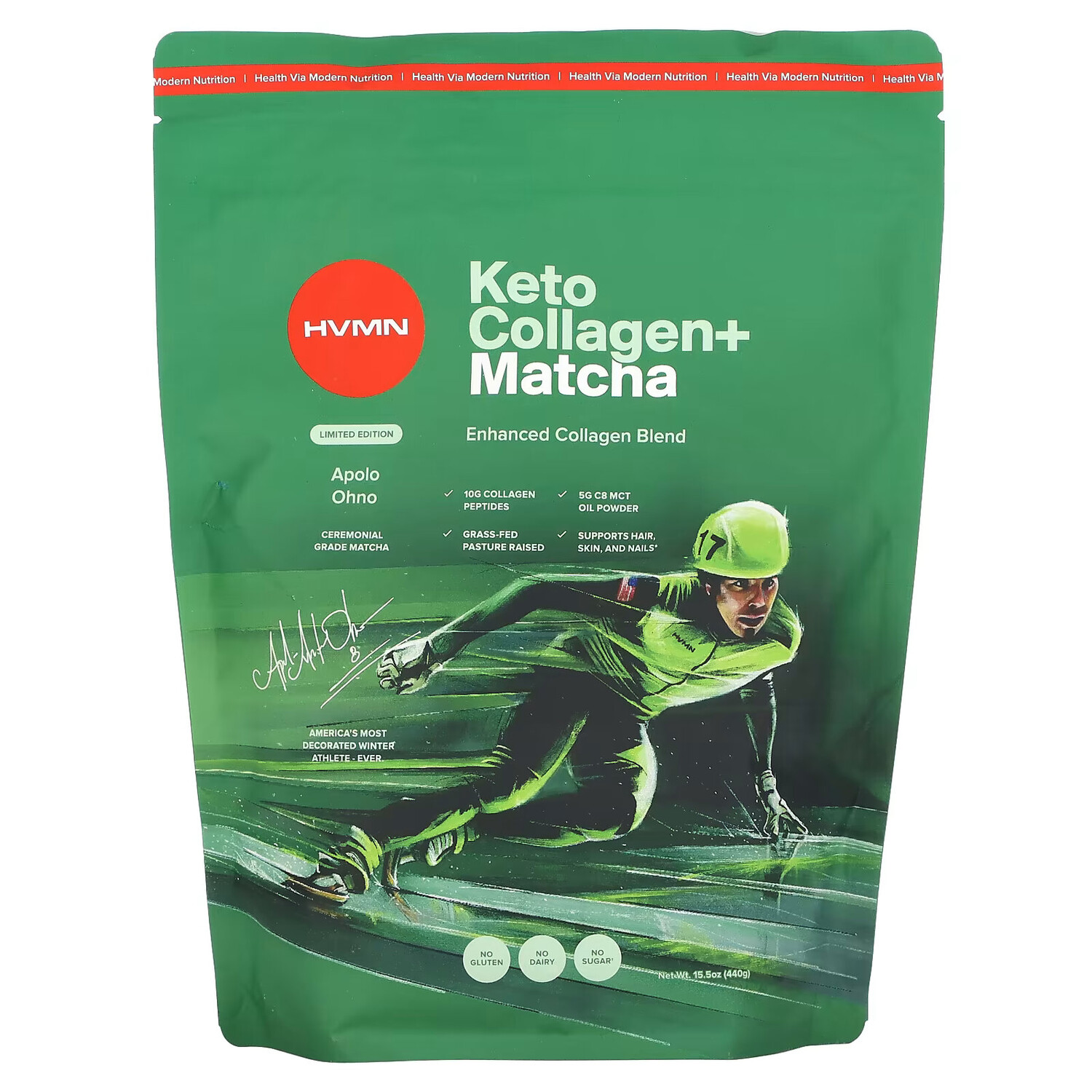 

HVMN, Keto Collagen +, матча, ограниченная серия, 440 г (15,5 унции)