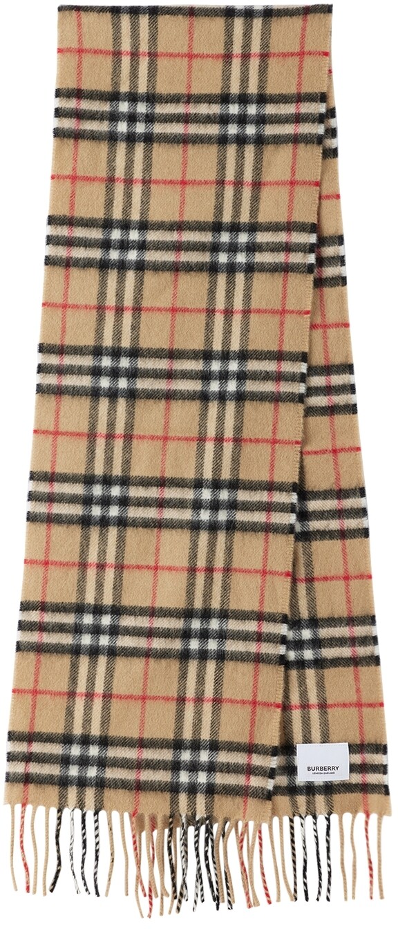 

Детский бежевый шарф 'The Mini Check' Burberry