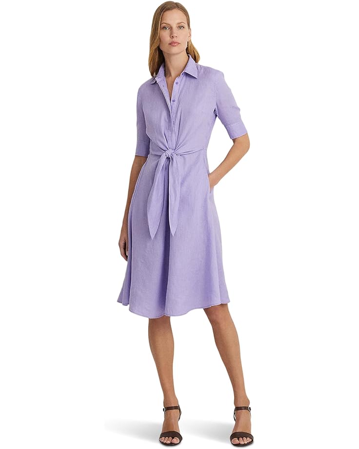 Платье LAUREN Ralph Lauren Petite Tie-Front Linen Shirtdress, цвет Wild Lavender