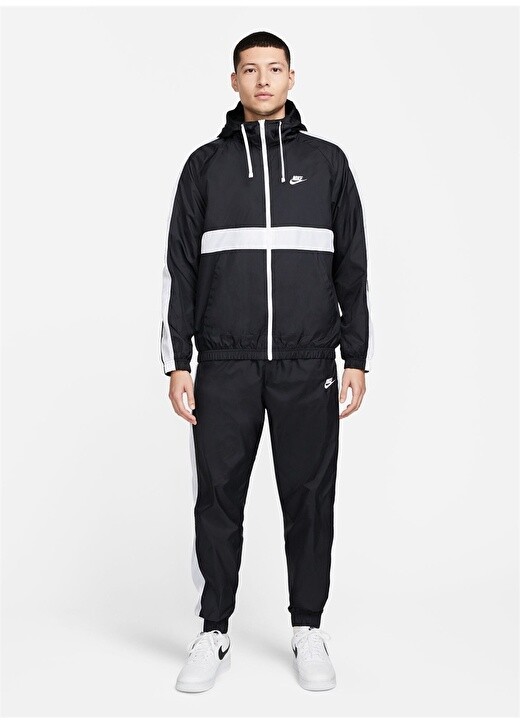 

Черно-белая мужская куртка на молнии Nike, Черный