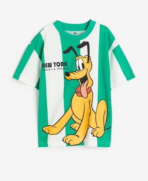 

Футболка с принтом H&M Kids Pluto Print, белый/зеленый