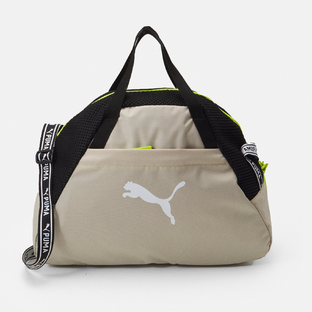 цена Спортивная сумка Puma AT Ess Grip, серо-коричневый/черный/салатовый