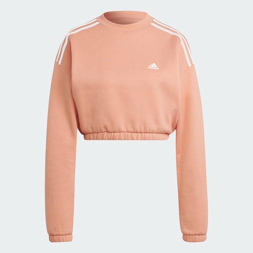 

Свитшот Adidas Lifestyle Hyperglam Crop Crew, розовато-персиковый, Розовый