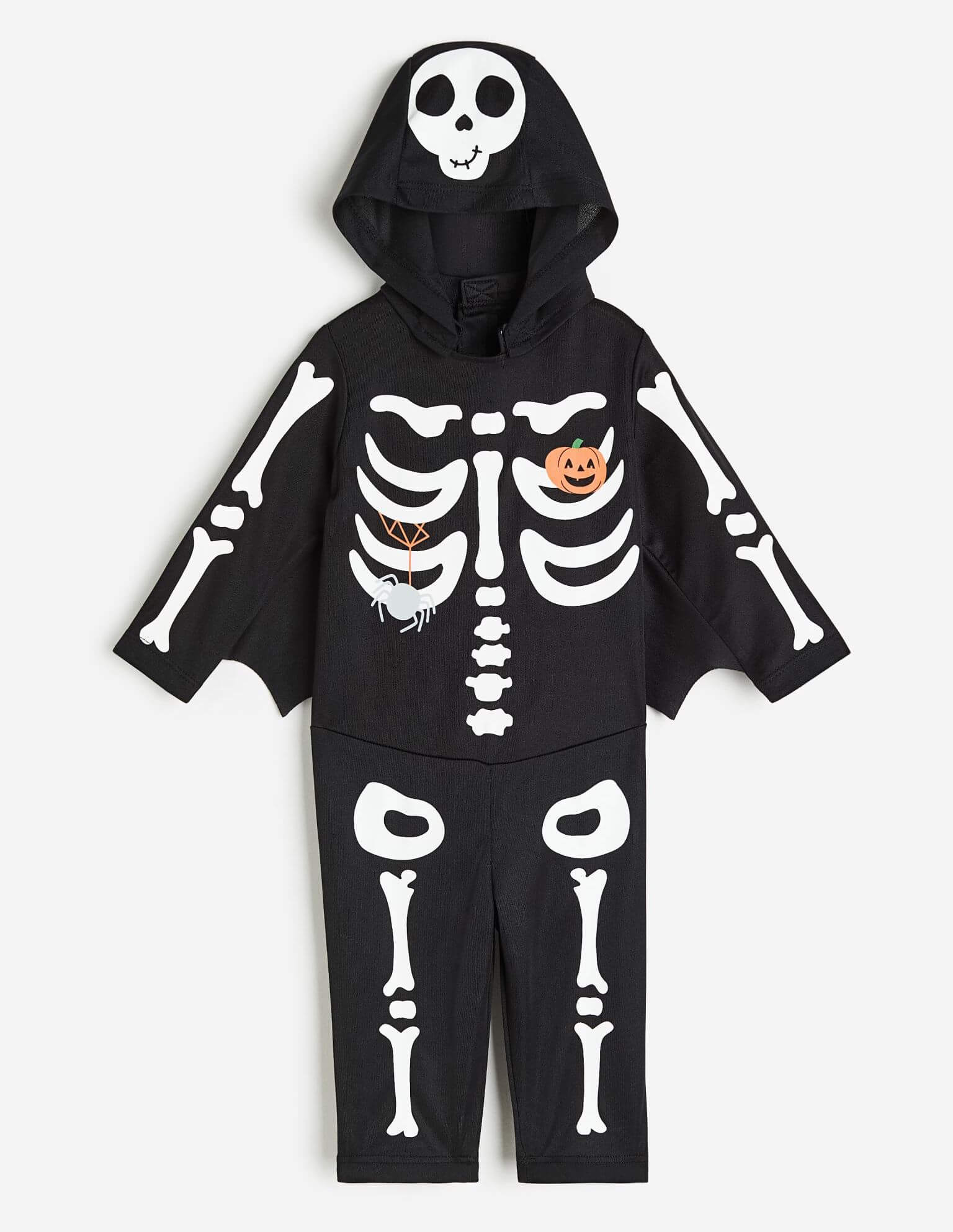 Карнавальный костюм H&M Skeleton Halloween, черный/белый/оранжевый