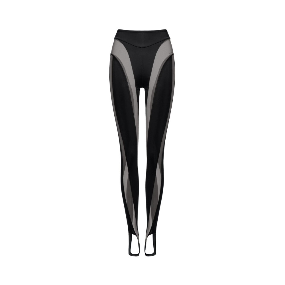 

Леггинсы с сетчатыми вставками Mugler H&M With A Strap Under The Foot, черный