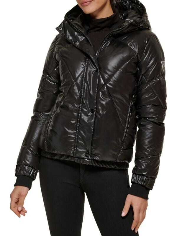 

Пуховик с капюшоном Guess Black, Черный