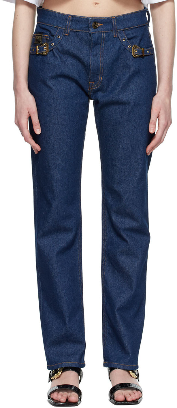 

Синие джинсы Icon с пряжкой Versace Jeans Couture