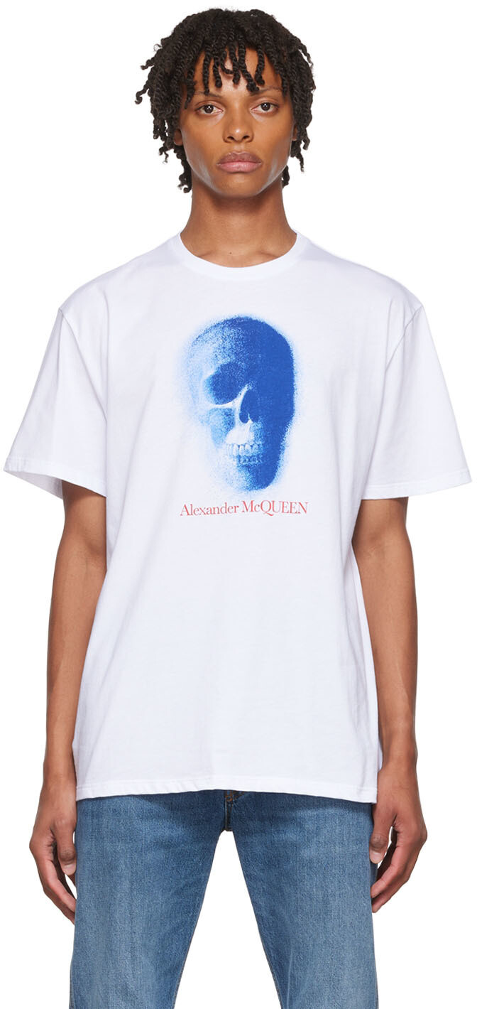 

Белая футболка с черепом Alexander McQueen
