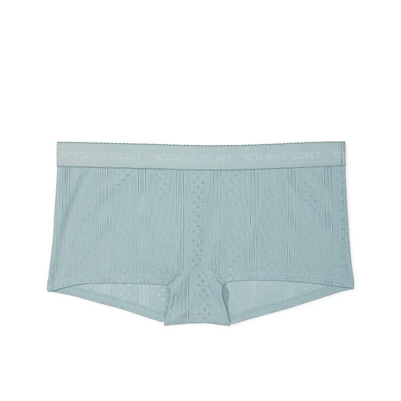

Короткие трусики Victoria's Secret Logo Waist Pointelle, серый