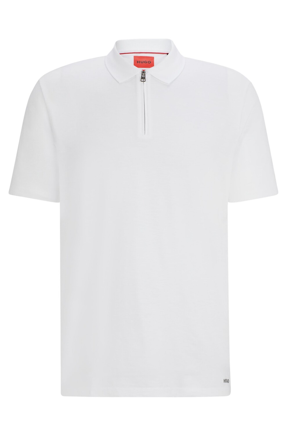 

Футболка поло Hugo Cotton-blend Polo With Zip Placket, белый