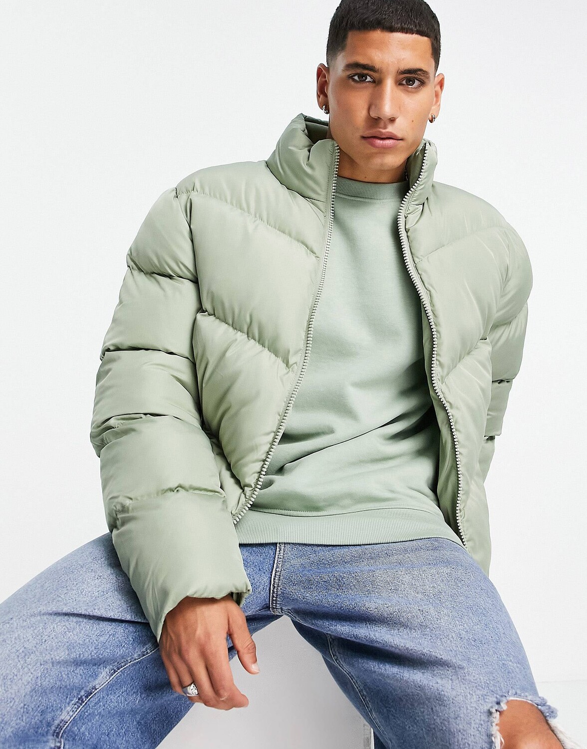 

Зеленая пуховая куртка ASOS DESIGN, Зеленый