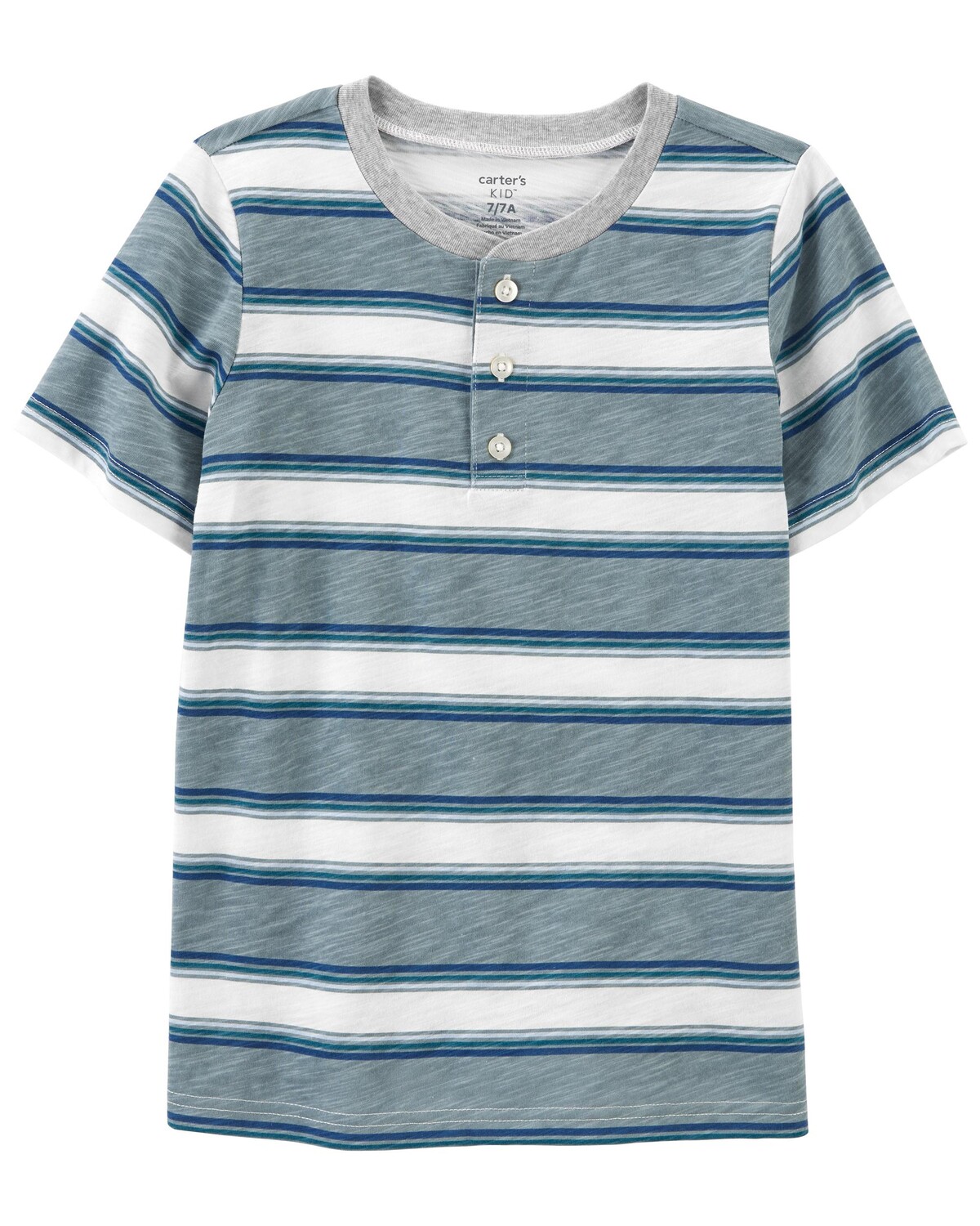 

Детское полосатое джерси Henley Slub Carter's, синий