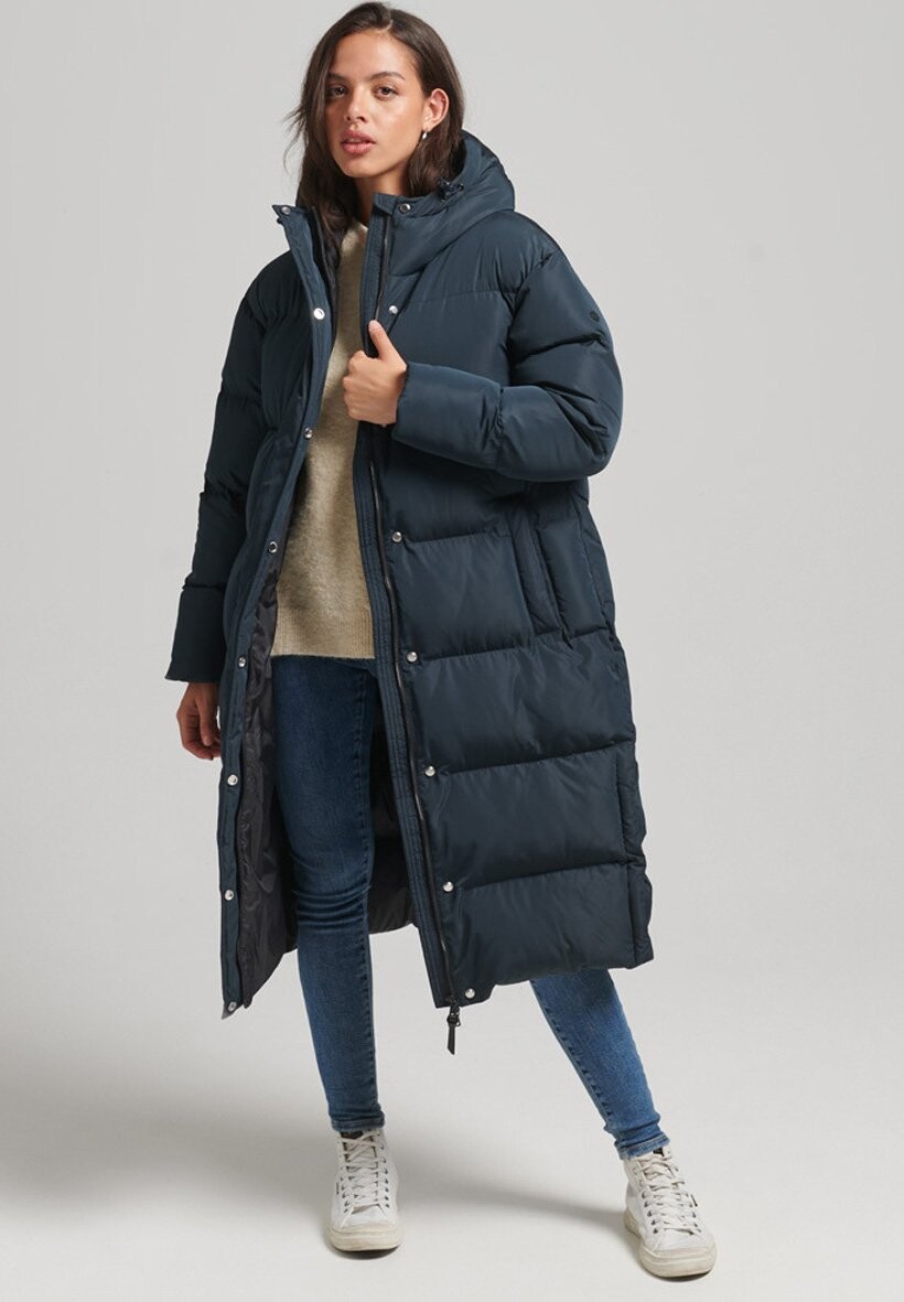 

Пальто зимнее Superdry, темно-синий
