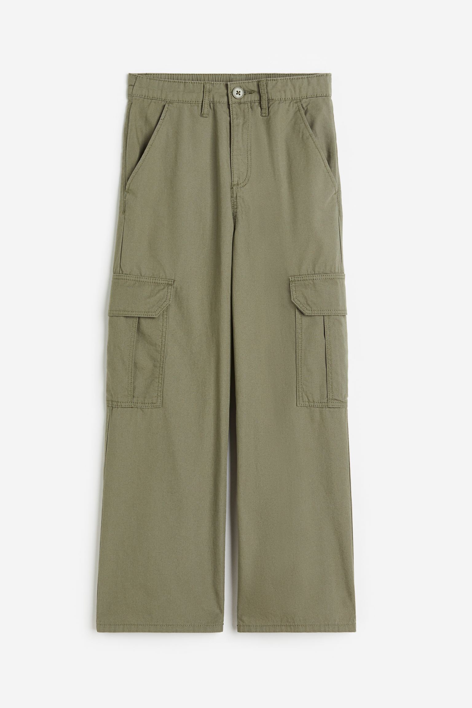 

Брюки H&M Kids Wide-leg Cargo, хаки