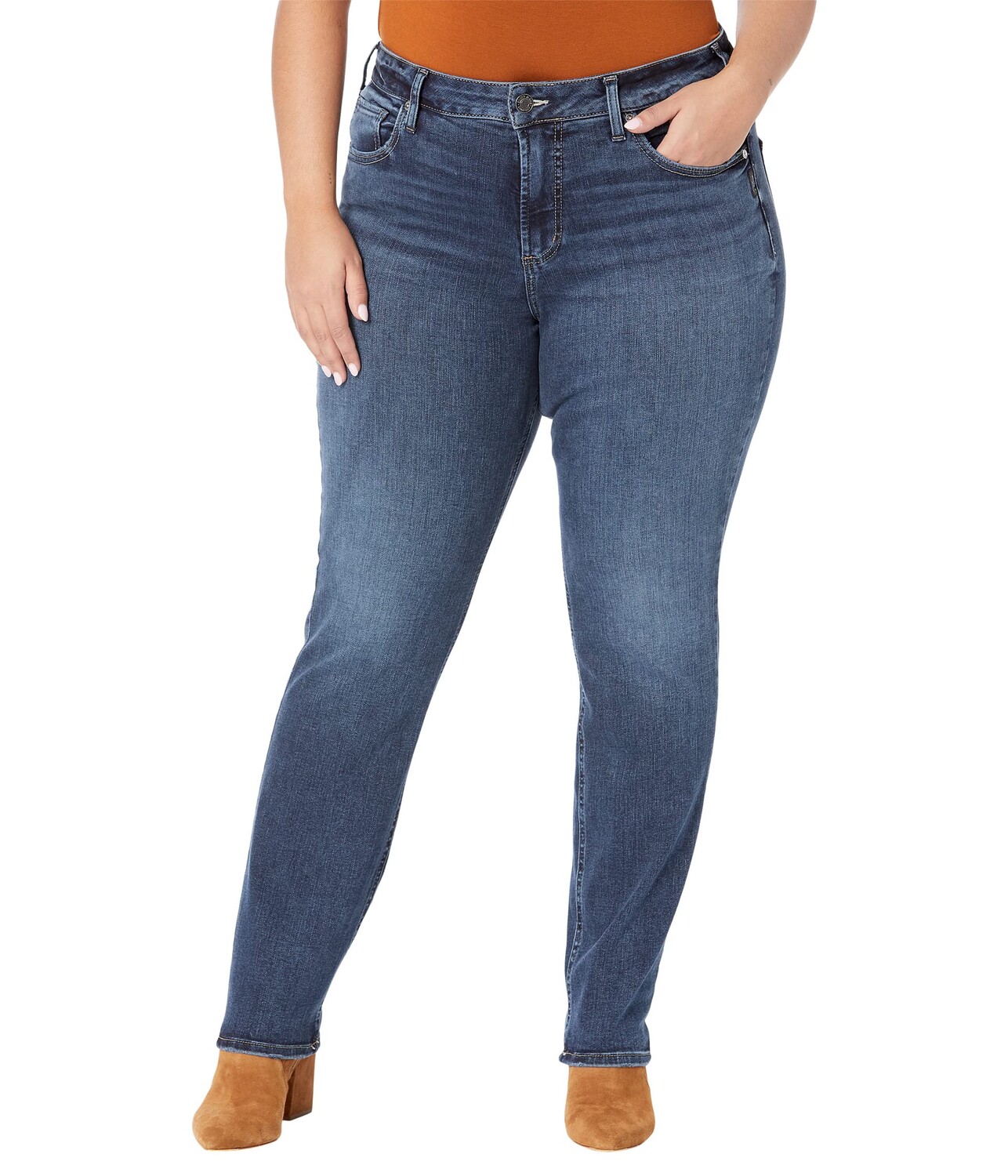 

Джинсы Silver Jeans Co., Plus Size Avery High-Rise Straight Leg Jeans W94443EDB334
