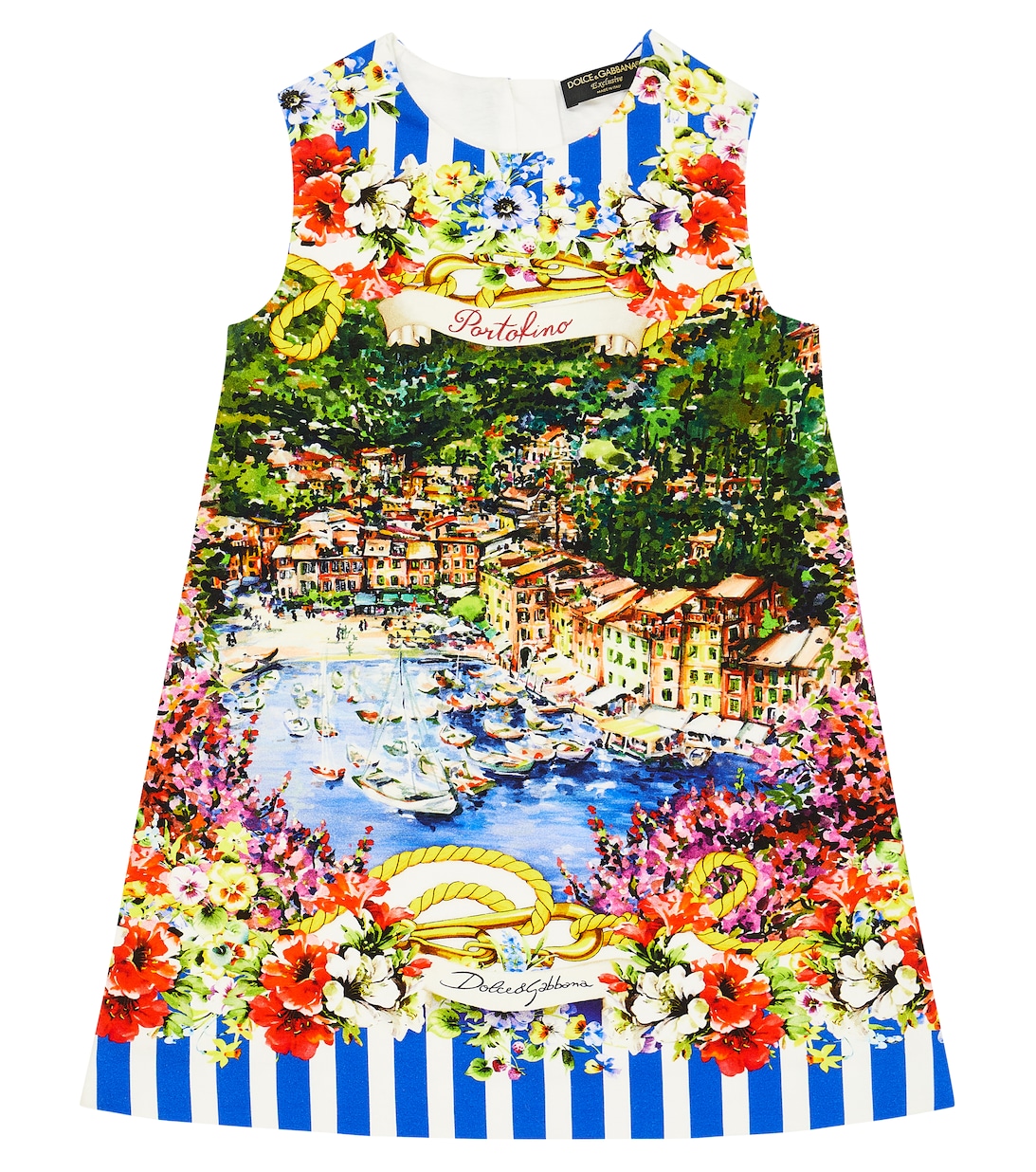 Платье Portofino из смесового хлопка с принтом Dolce&Gabbana, разноцветный