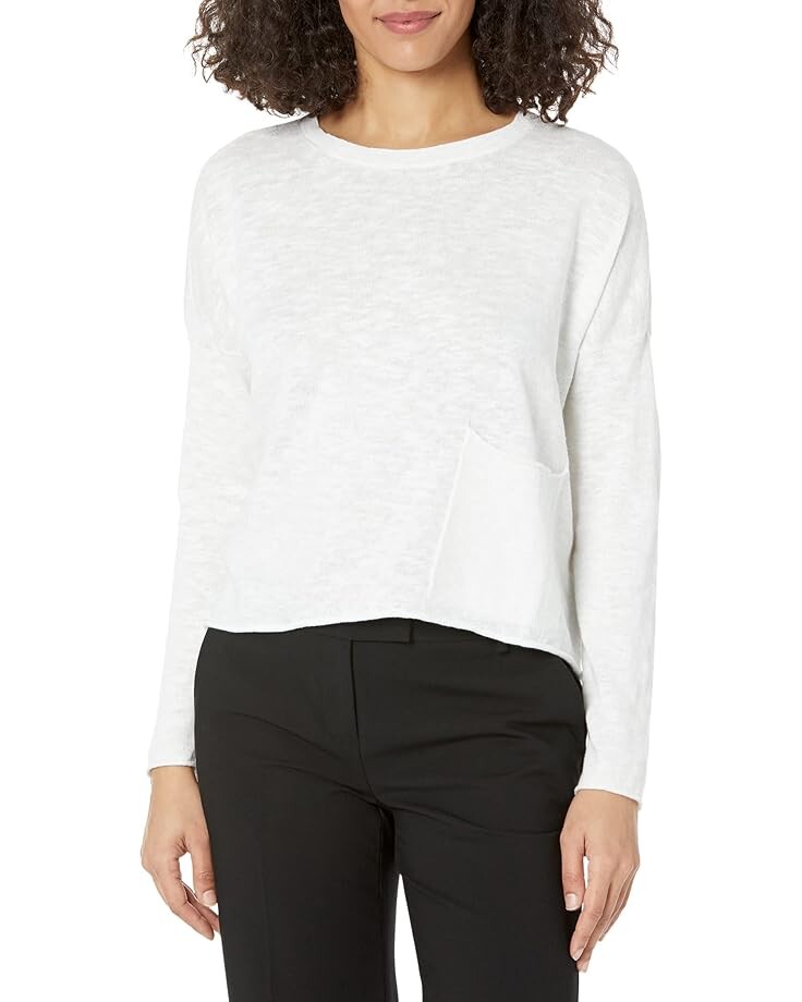 

Топ Eileen Fisher Crew Neck Box-Top, белый