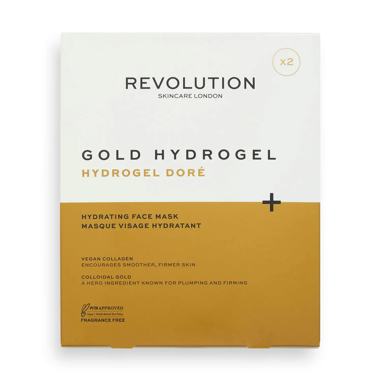 

Гидрогелевая маска для лица Revolution Skincare Gold, 2 упаковки