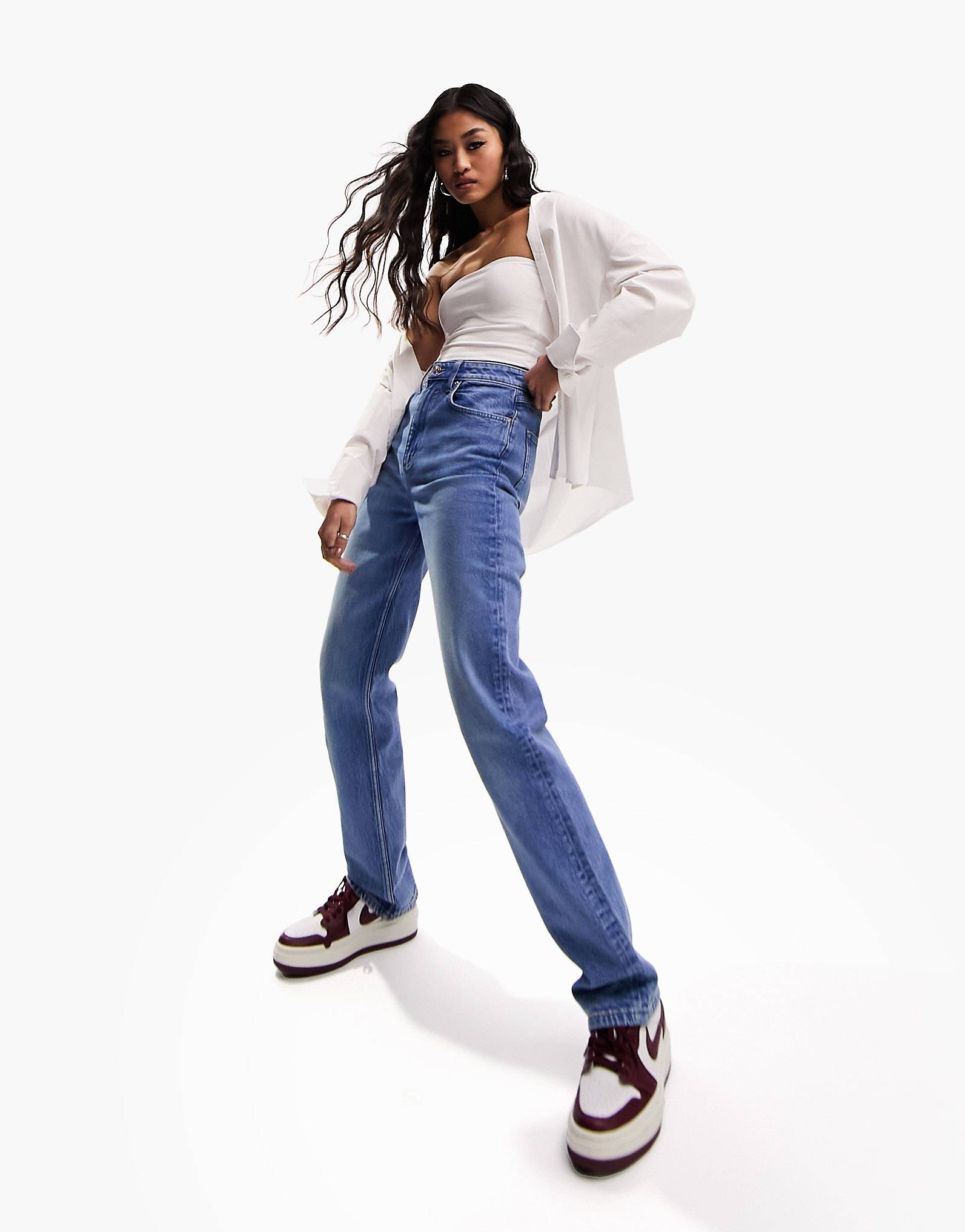Джинсы Asos Design Slim Straight, синий классические белые прямые джинсы из эластичного денима joe browns белый