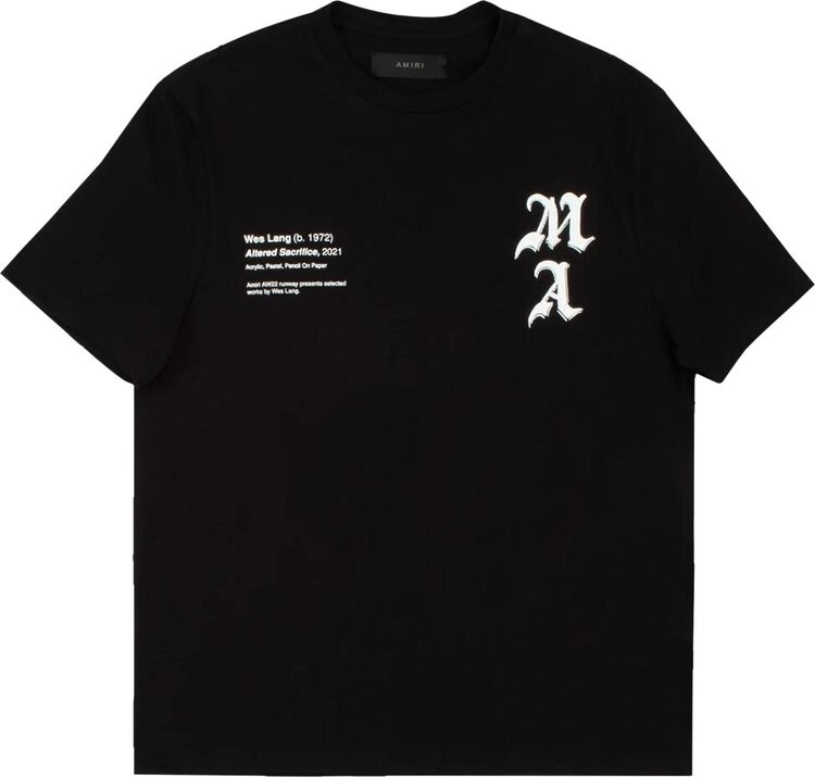 

Футболка Amiri Wes Lang Checker Skull Tee 'Black', черный