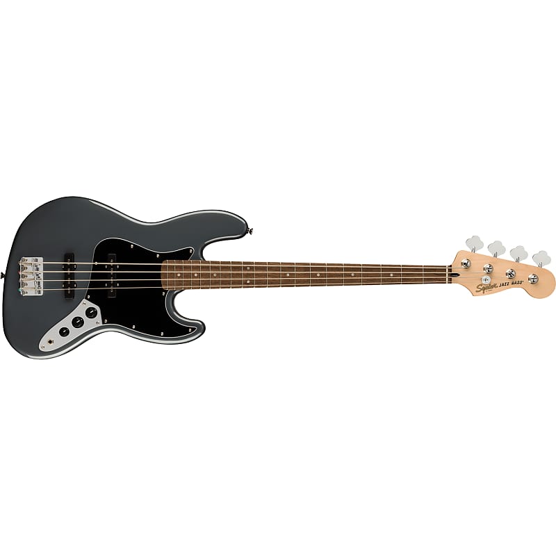 цена Fender Squier Affinity Series Jazz Bass, Laurel, Charcoal Frost Metallic