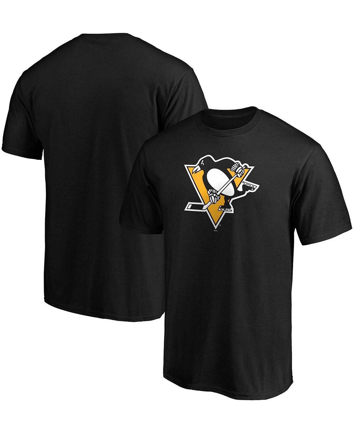 Мужская черная футболка с логотипом pittsburgh penguins team primary Fanatics, черный