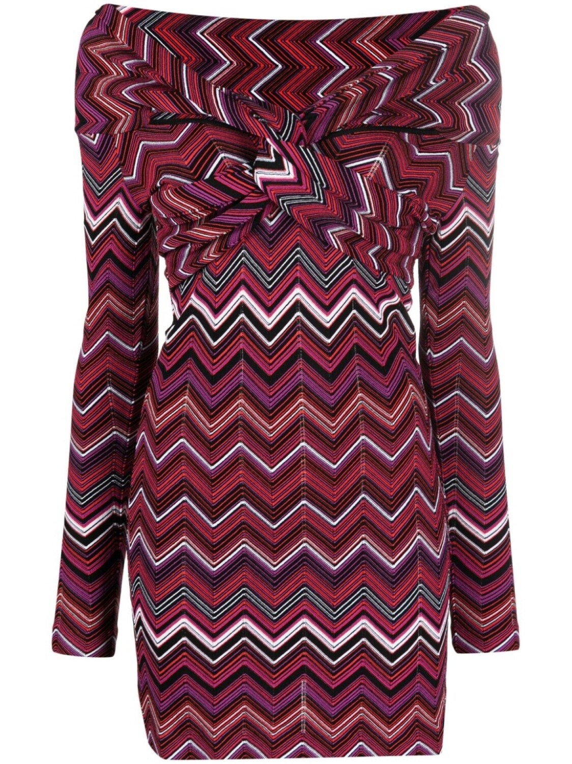 

Missoni платье мини с драпировкой и узором зигзаг, черный