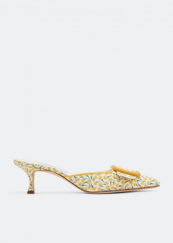 

Мюли MANOLO BLAHNIK Maysalebi cotton mules , желтый