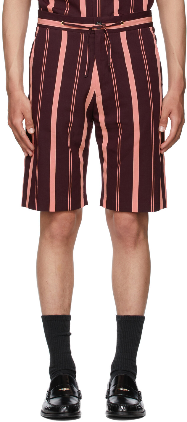 

Розово-бордовые шорты в полоску Paul Smith