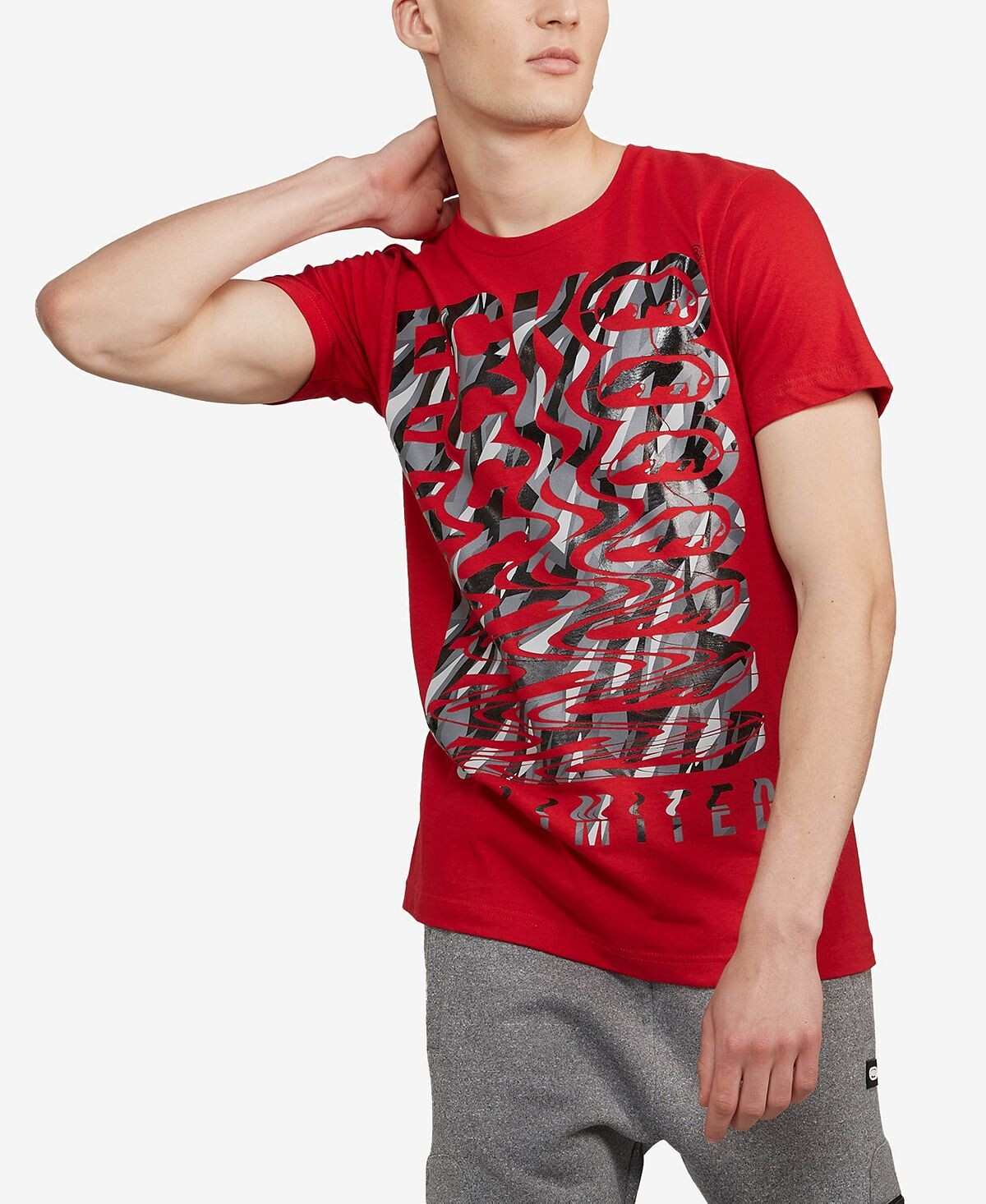 

Мужская футболка с рисунком meltdown Ecko Unltd, красный