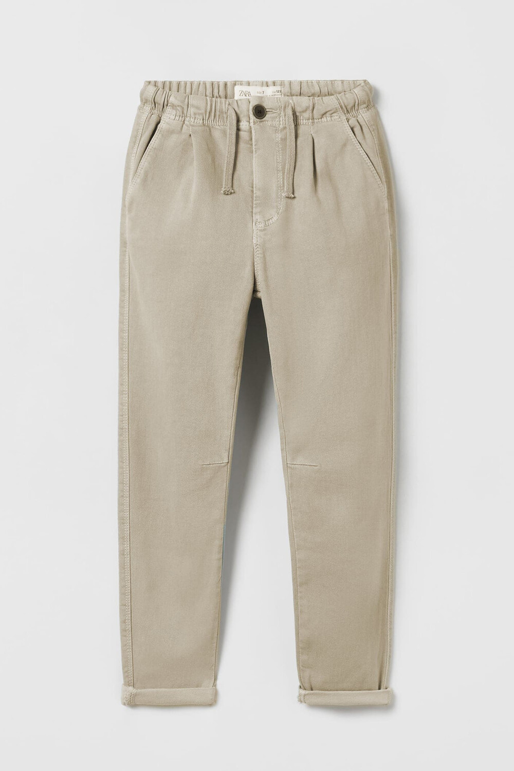 

Брюки ZARA С Защипами Из Высокоэластичной Ткани, бежевый
