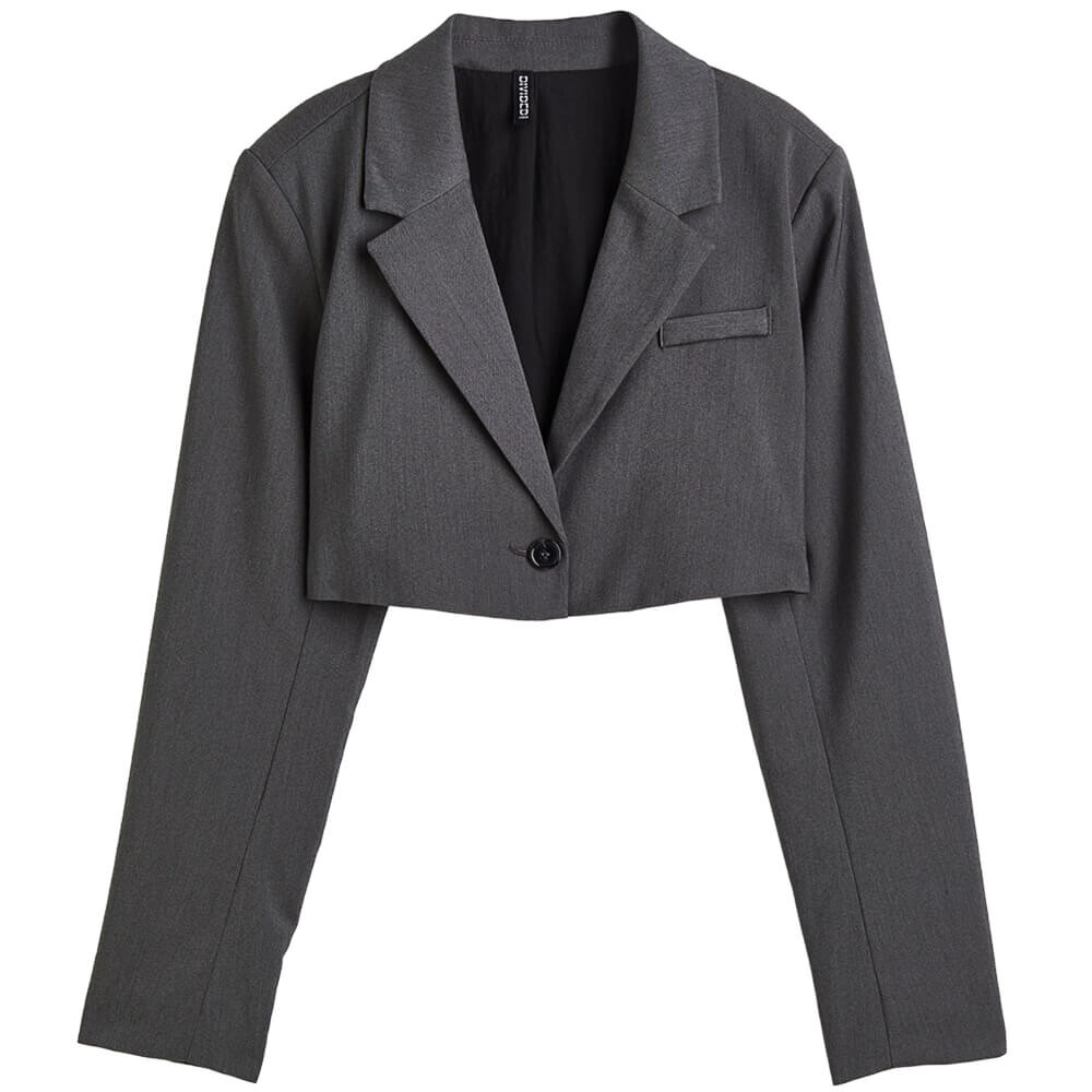 

Пиджак H&M Twill Crop, темно-серый
