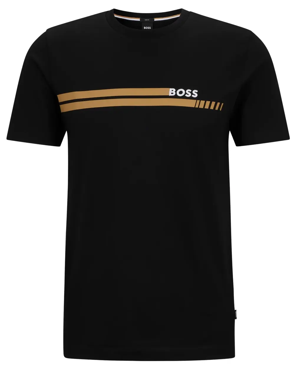 

Футболка Boss Cotton-jersey Slim-fit With Racing-inspired Stripe, черный