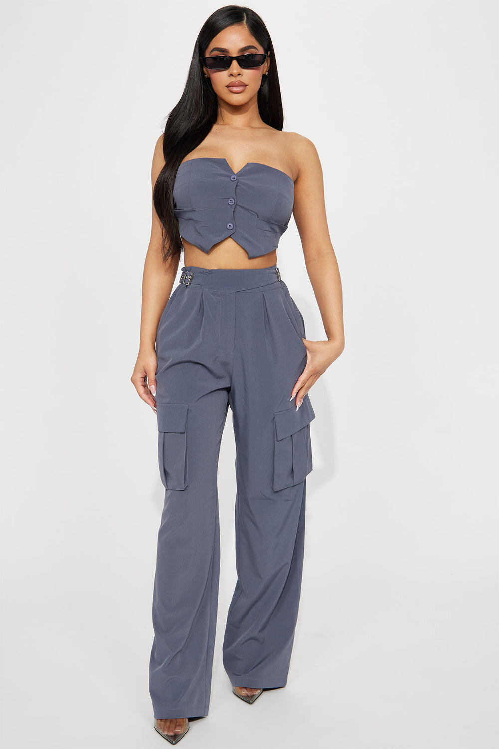 

Брюки карго Fashion Nova MN9627SET, угольный, Серый