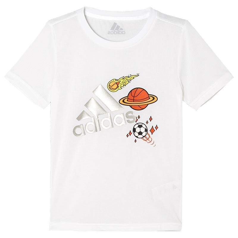 

Футболка Adidas Short-sleeved Round Neck Sports, белый/мультиколор