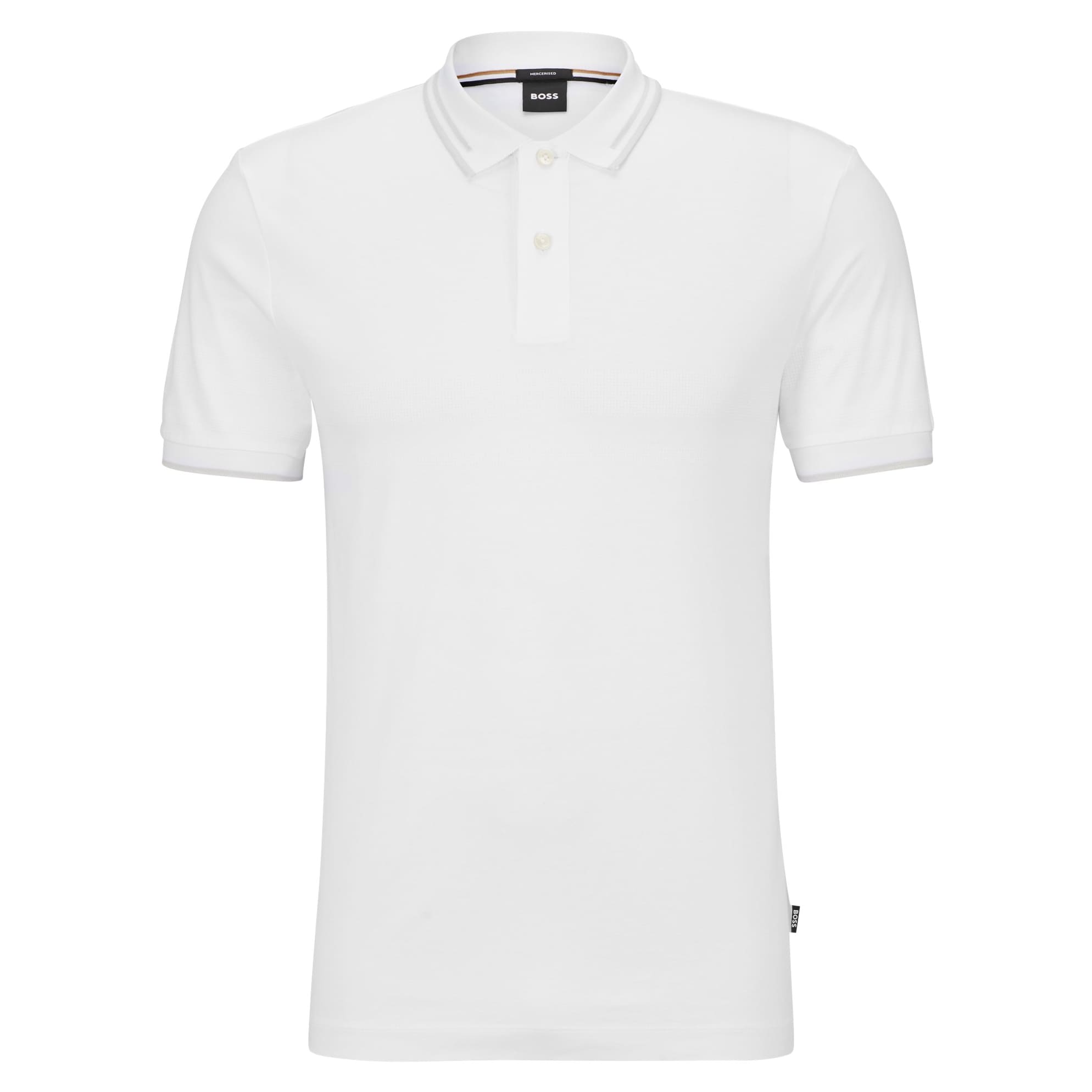 цена Рубашка-поло Boss Interlock Jacquard Stripes, белый