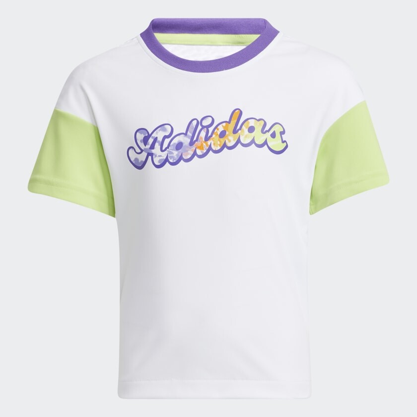 

Футболка adidas Cotton Summer, белый/бежевый/фиолетовый/зеленый