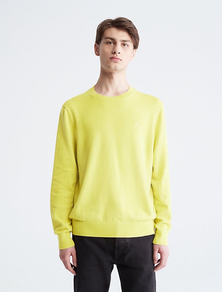 

Гладкий хлопковый свитер Calvin Klein, оливковый, Зеленый