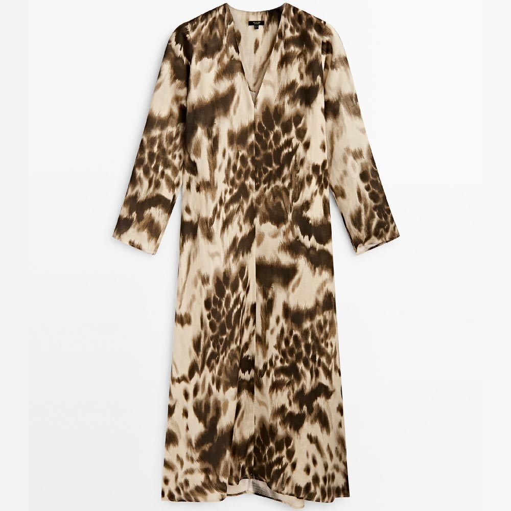 

Платье Massimo Dutti Animal Print, коричневый
