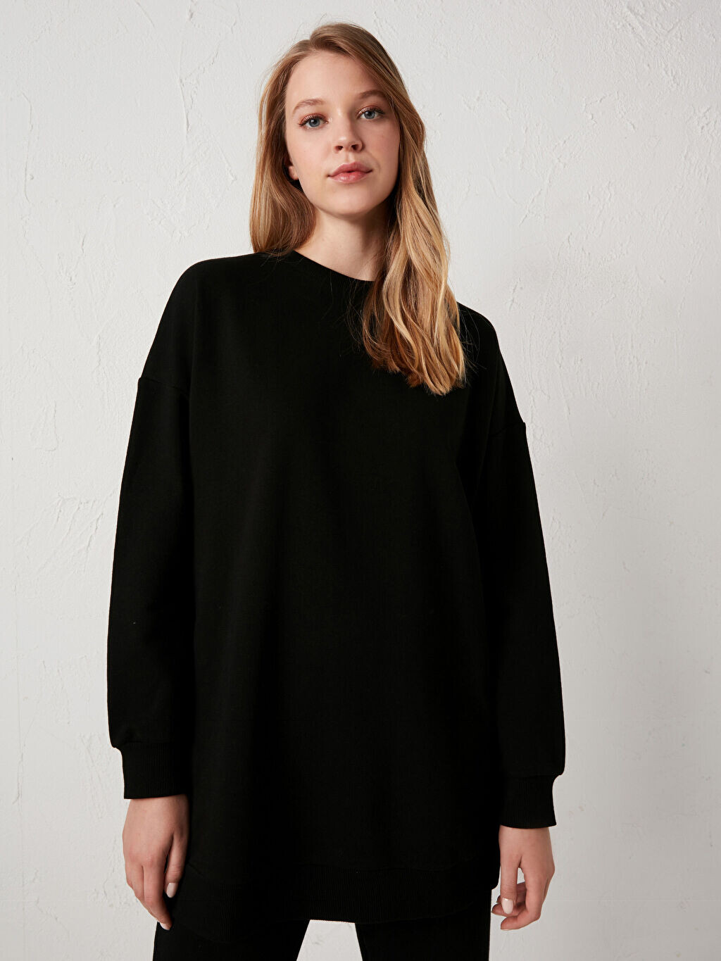 

Хлопковая туника свободного кроя с круглым вырезом LCW Modest