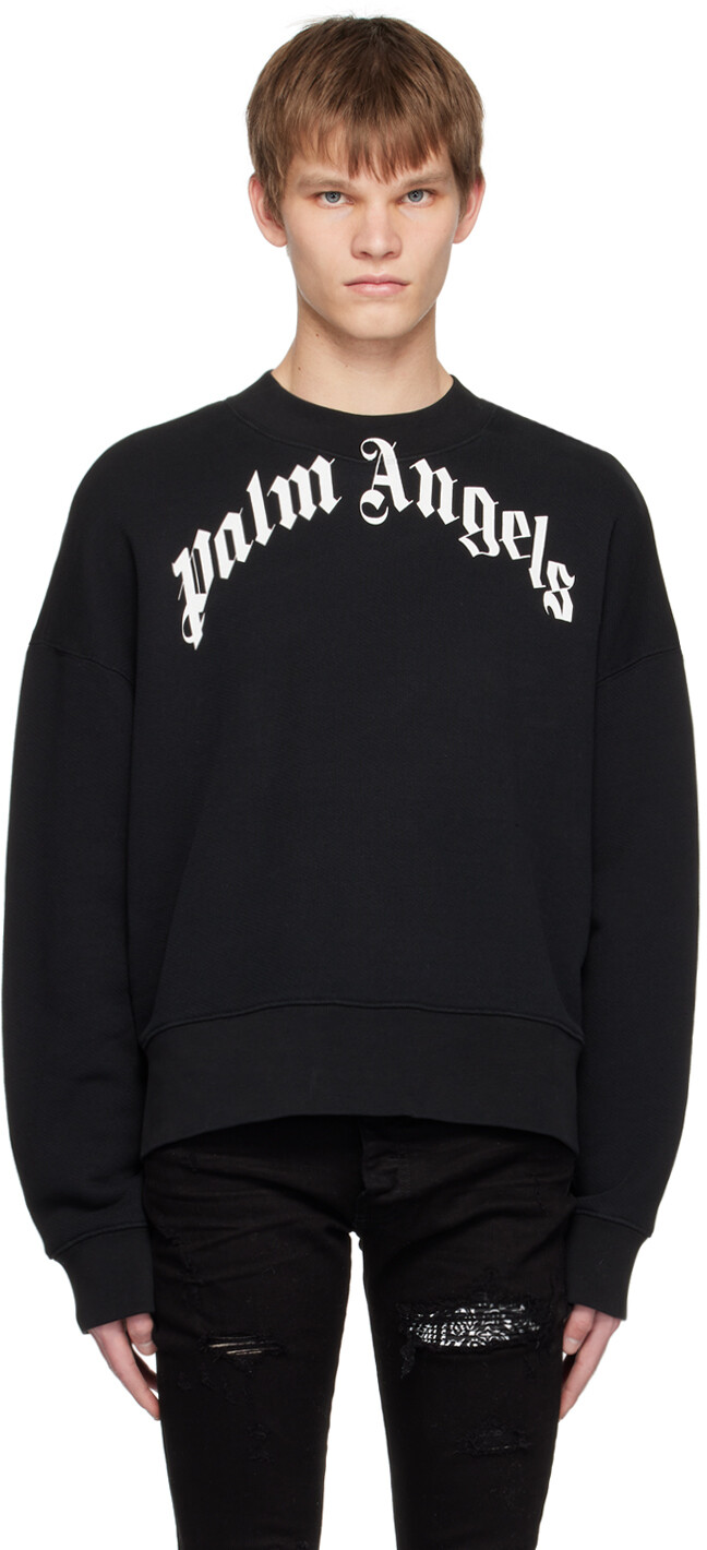 

Черный свитшот с круглым вырезом Palm Angels