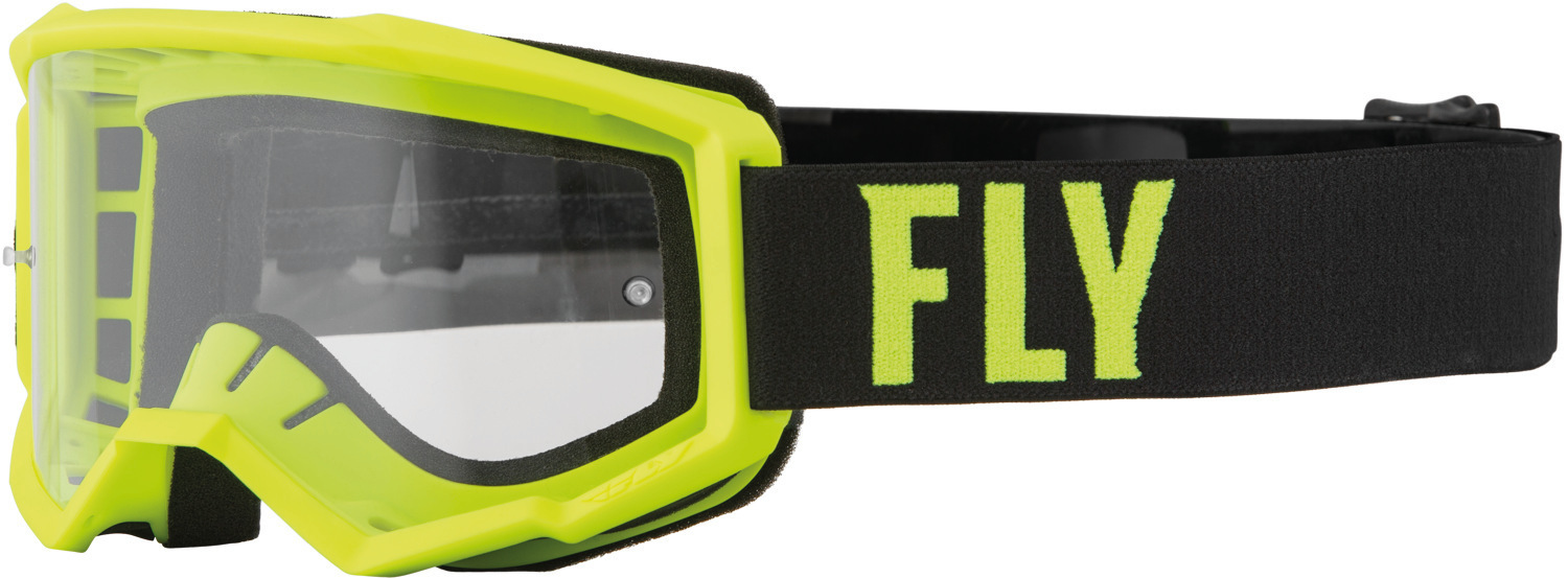 Очки Fly Racing Focus молодежные для мотокросса, черный/желтый фото