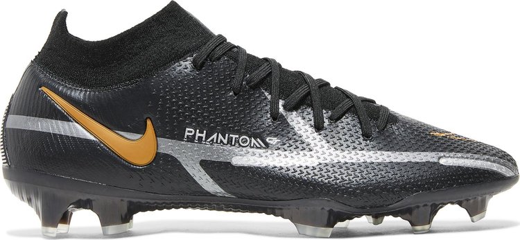 Бутсы Nike Phantom GT2 DF Elite FG 'Black Metallic Gold', черный