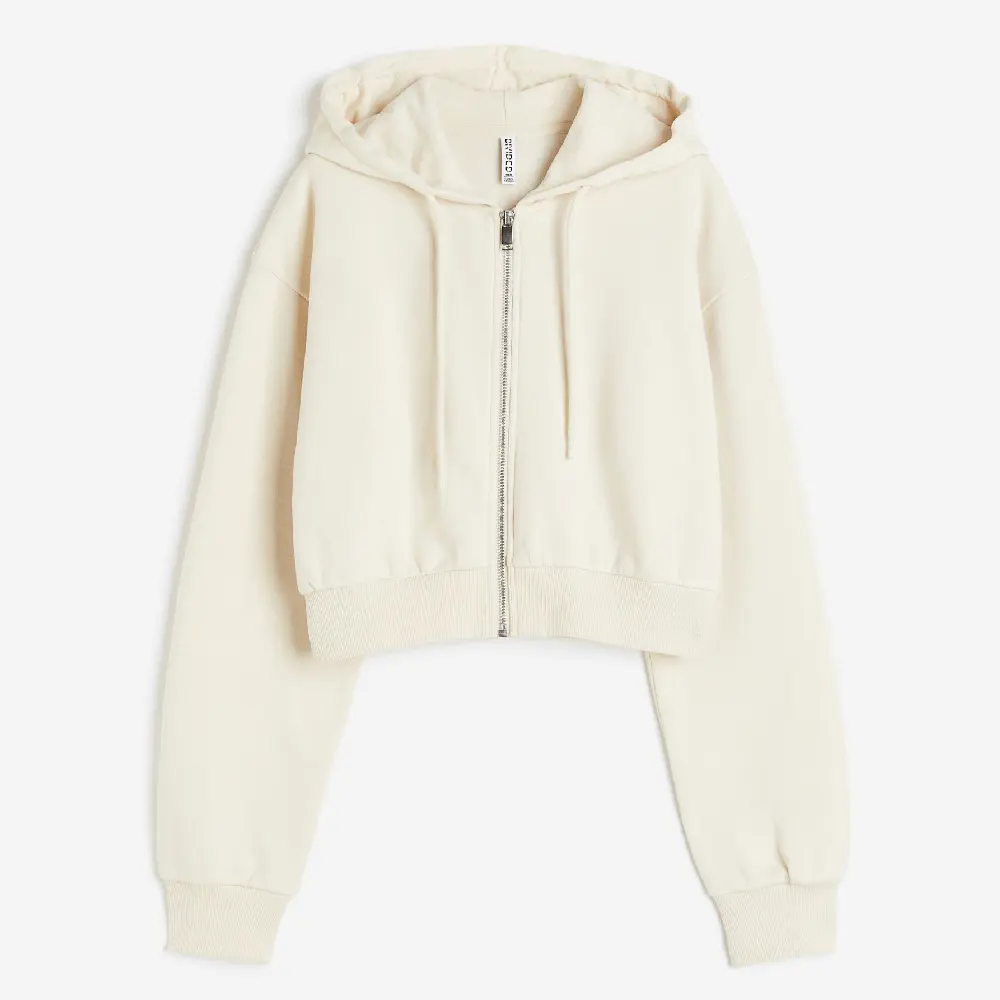 

Толстовка H&M Short Hooded Sweatshirt, светло-бежевый
