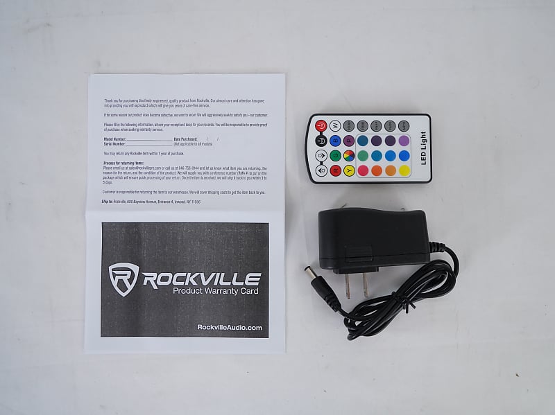 цена Комплект Rockville MINI RF1 RGBWA + UV DJ / Party LED Wash Light + RF Long Range Remote