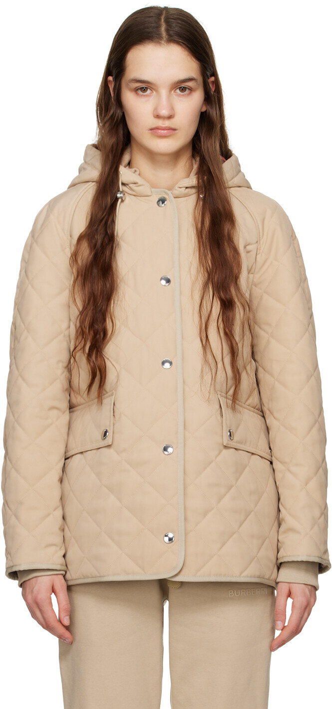 

Бежевая стеганая куртка Burberry, Бежевый