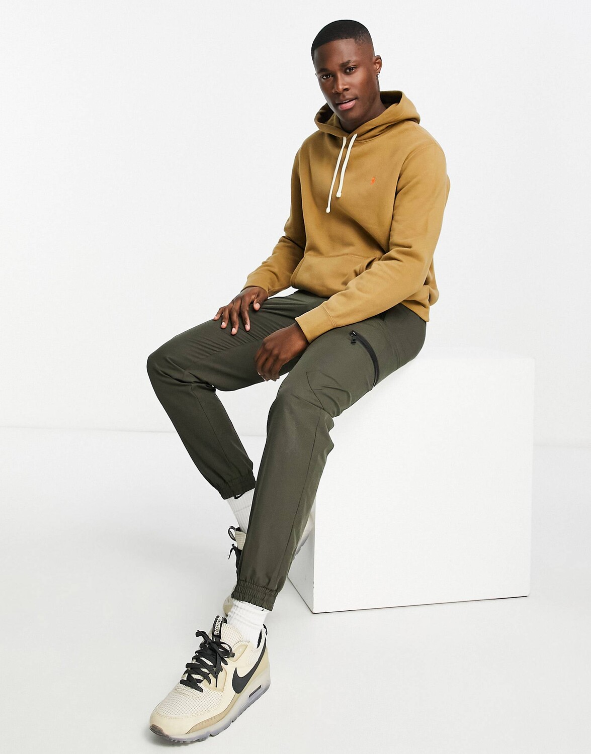 

Светло-коричневое флисовое худи с логотипом Polo Ralph Lauren