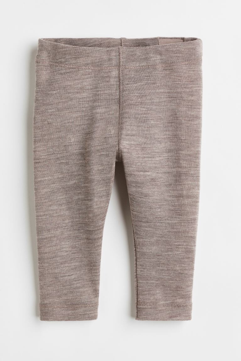 

Шерстяные леггинсы H&M, светло-коричневый меланж